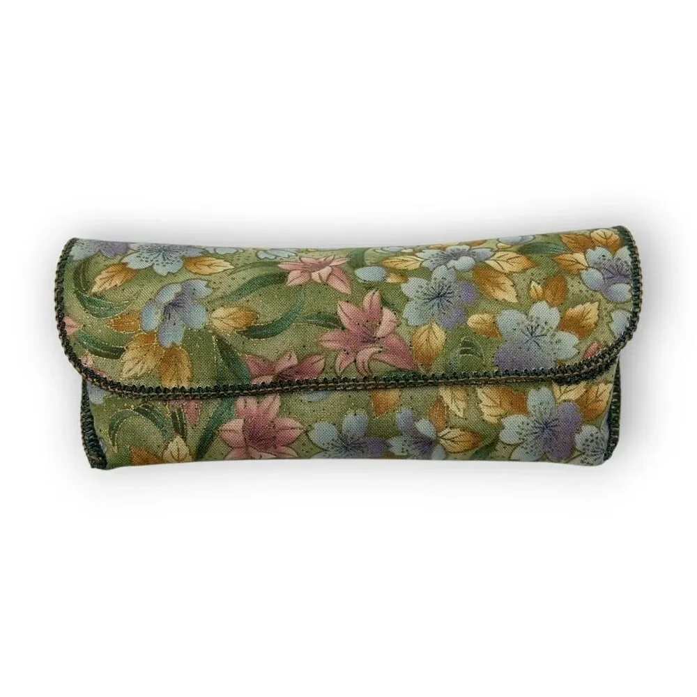 Vintage Floral Fabric Glasses Slip In Case Eyeglasses Holder Retro Granny